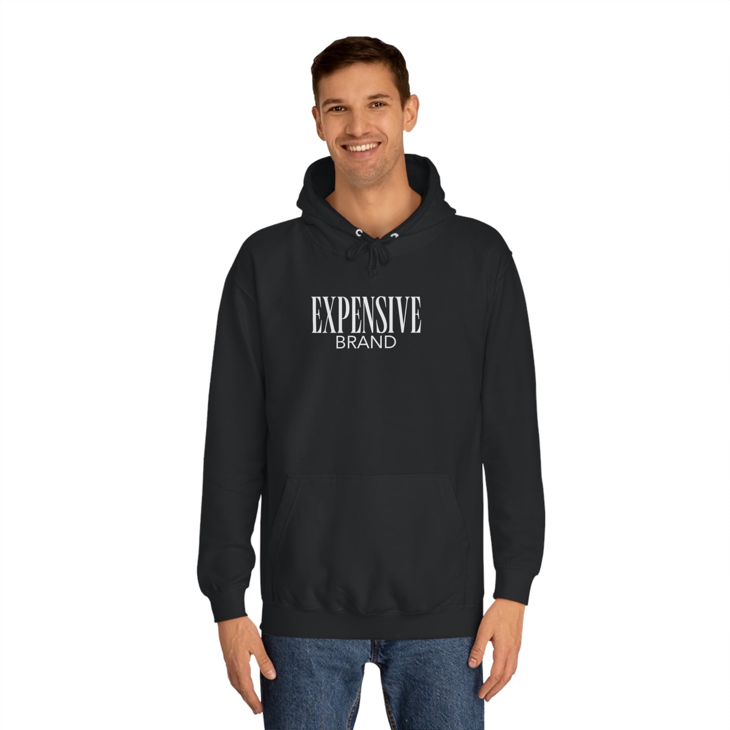 Expensive brand hoodie | Zwart | Kleding met humor | Unisex