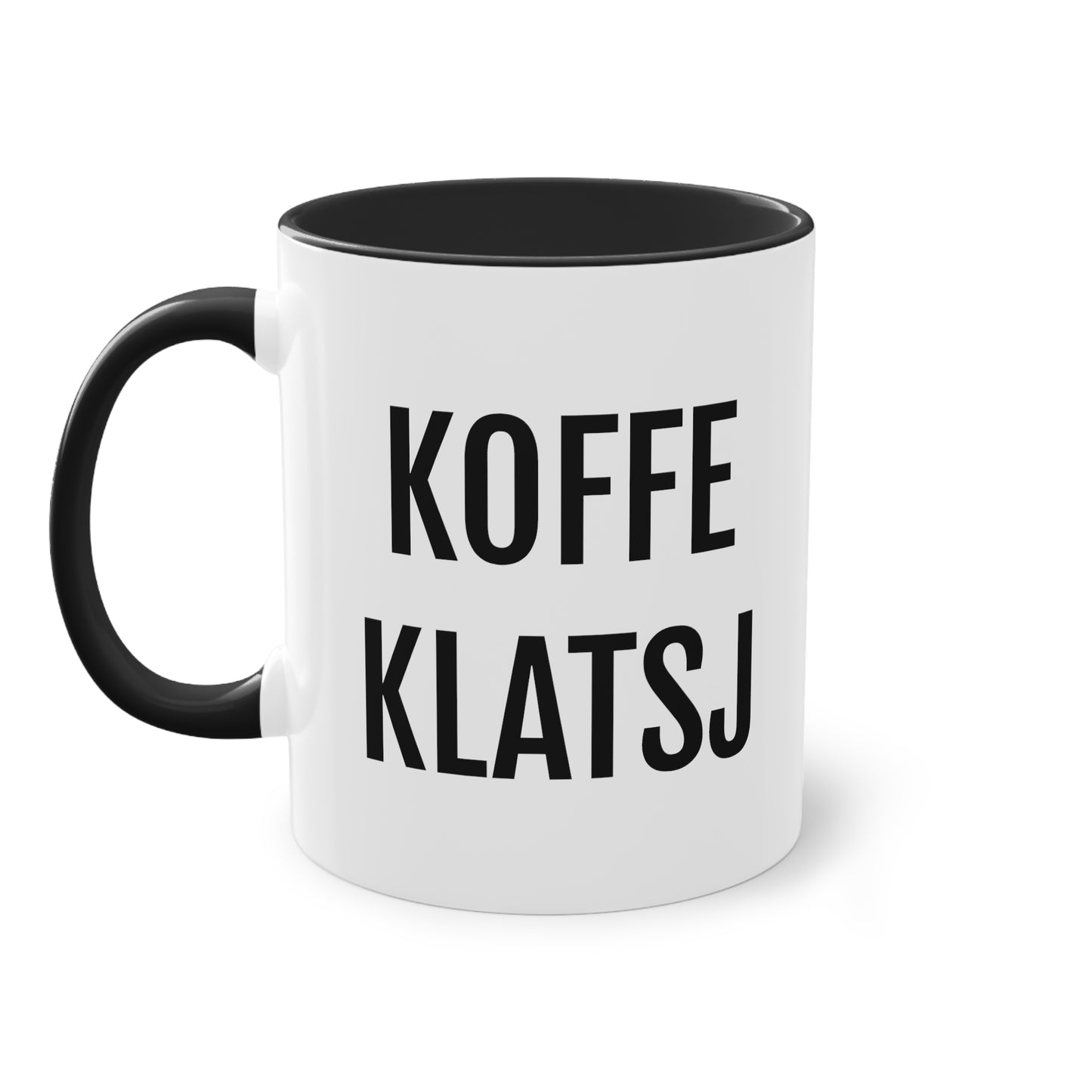 KOFFE KLATSJ | Tweekleurige keramische mok | 325 ml.