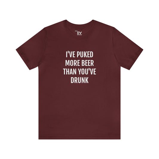 I've puked more beer T-shirt | Fun Wear | Unisex - Rood