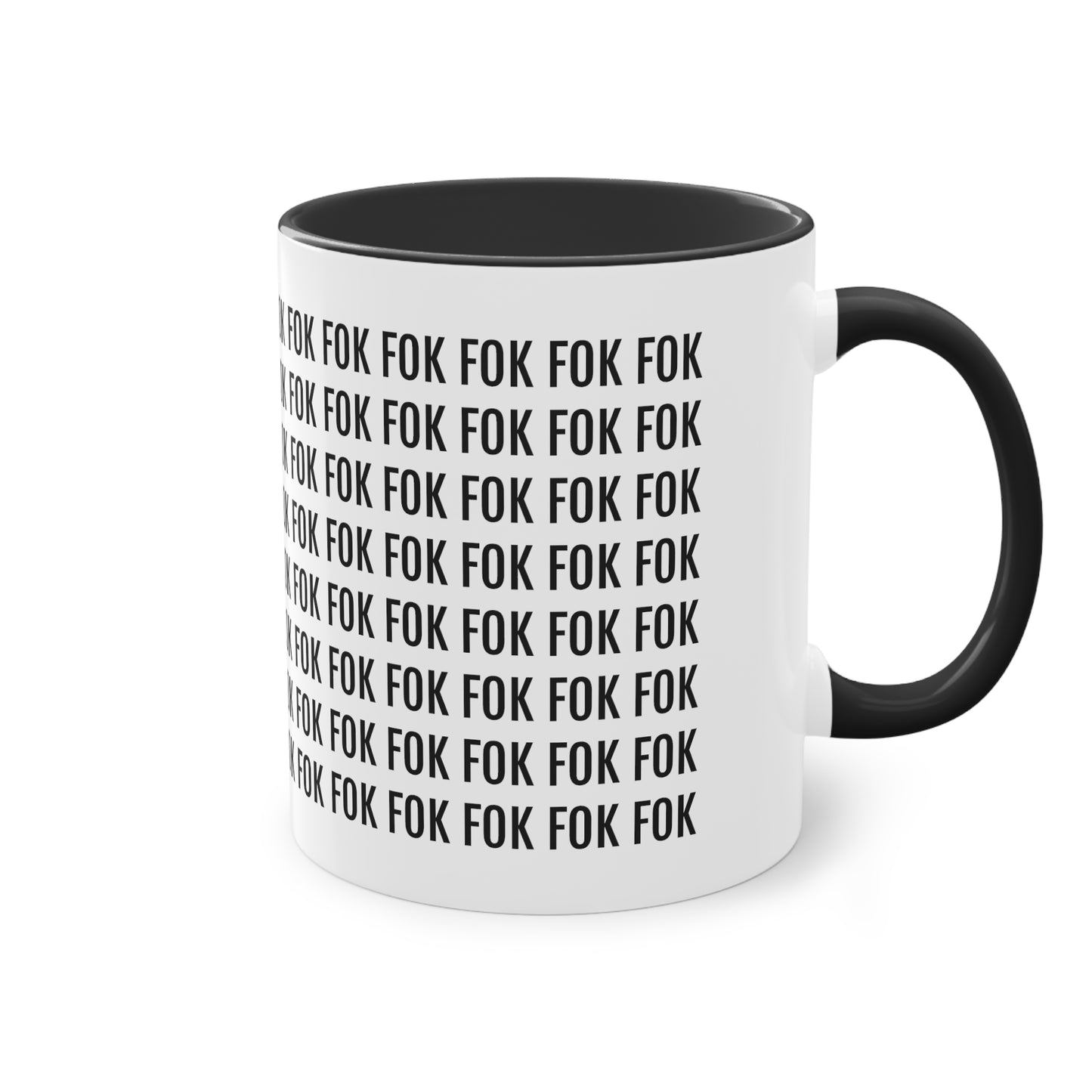 FOK FOK | Tweekleurige keramische mok | 325 ml.