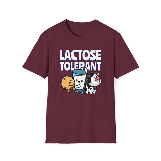 Lactose Tolerant T-shirt | Grafische Fun | Unisex - Rood