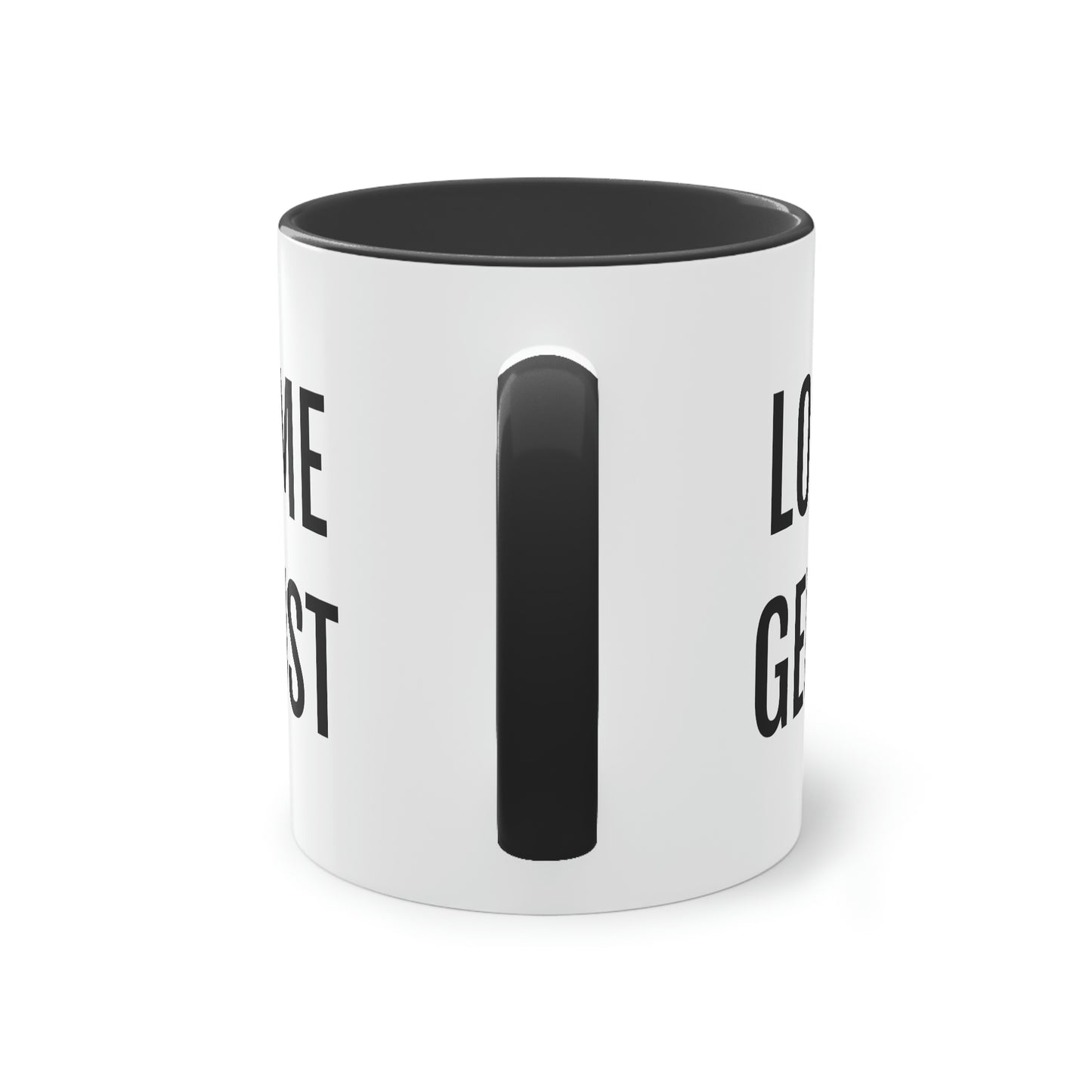 Voeg een vleugje monochrome flair toe aan je koffiepauze met onze keramische dialect mok met tekst in zwart en wit.