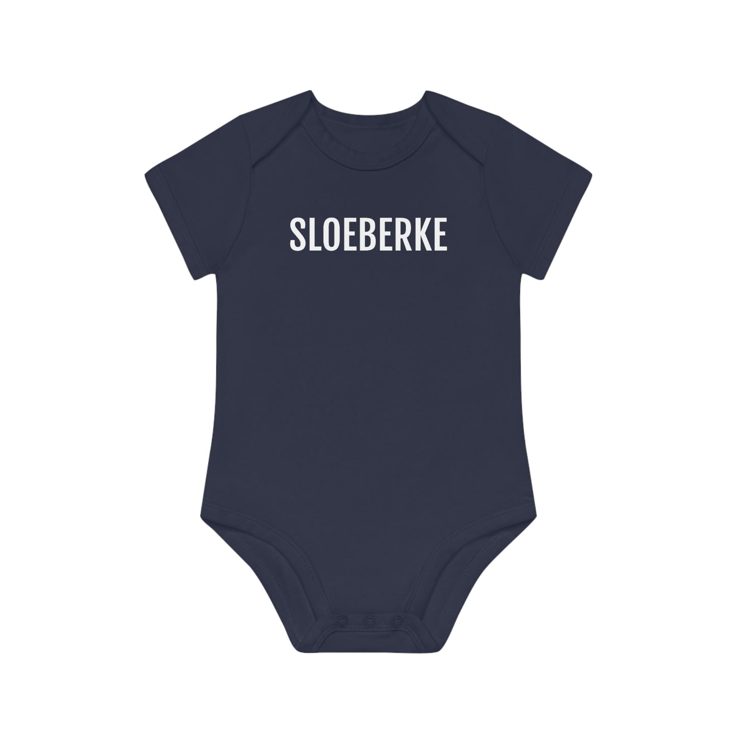 Marine blauw rompertje met Vlaams dialect opschrift
