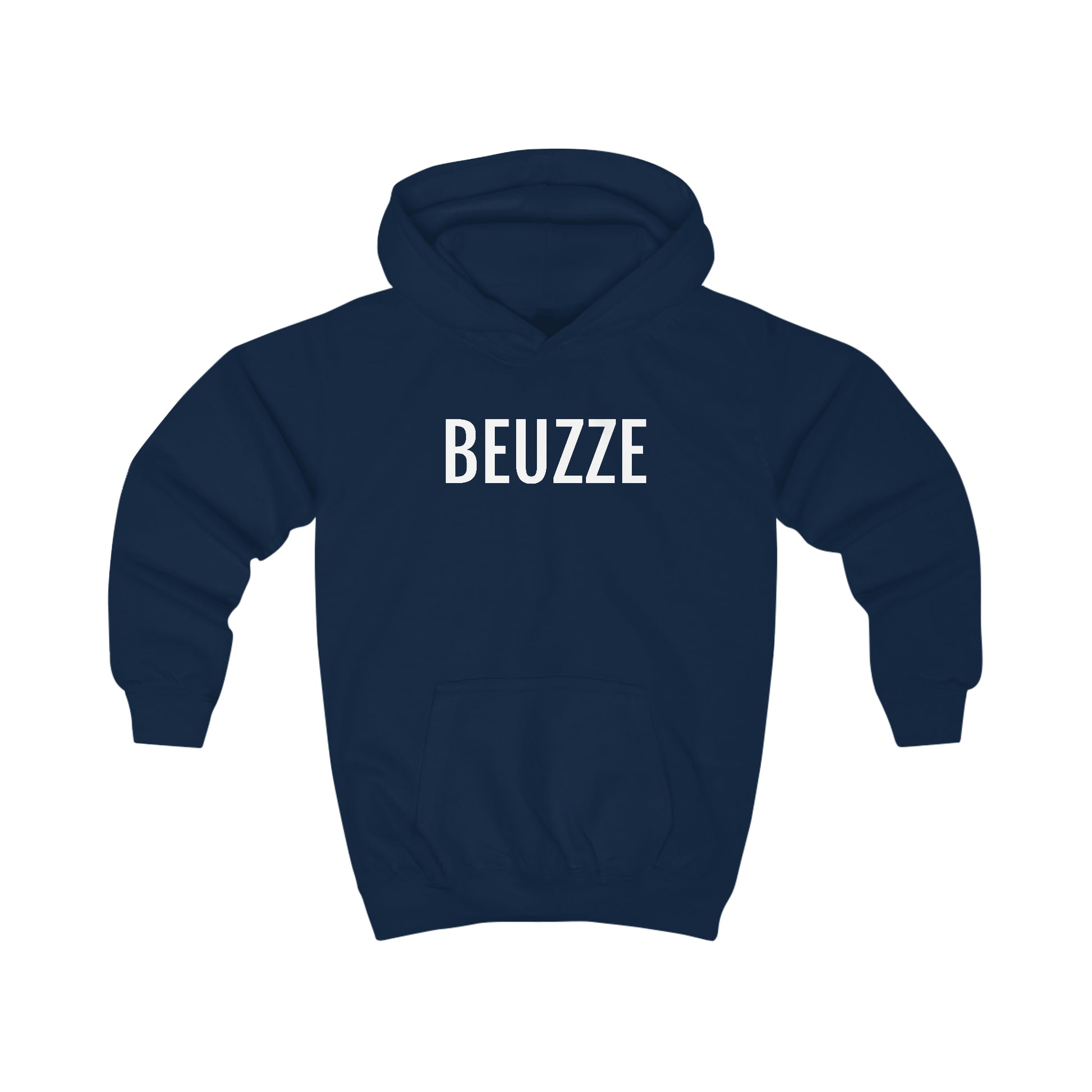 Marine blauwe hoodie met grappige opdruk uit Brussel