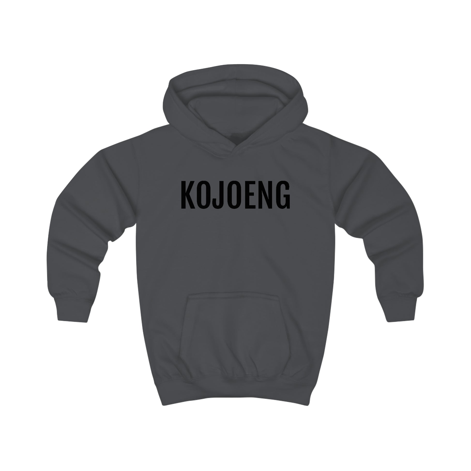 Omarm het gevoel met KOJOENG Hoodie in Donkergrijs met Dialect print: Oost-Vlaamse Attitude voor je Mini Trailblazer!