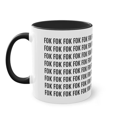 FOK FOK | Tweekleurige keramische mok | 325 ml.