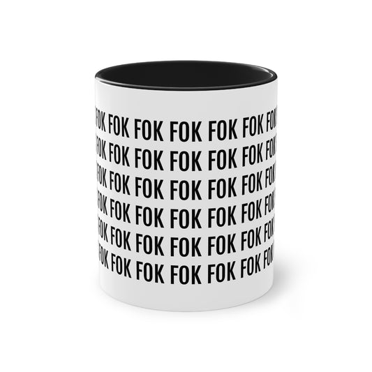 FOK FOK | Tweekleurige keramische mok | 325 ml.