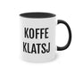 KOFFE KLATSJ | Tweekleurige keramische mok | 325 ml.