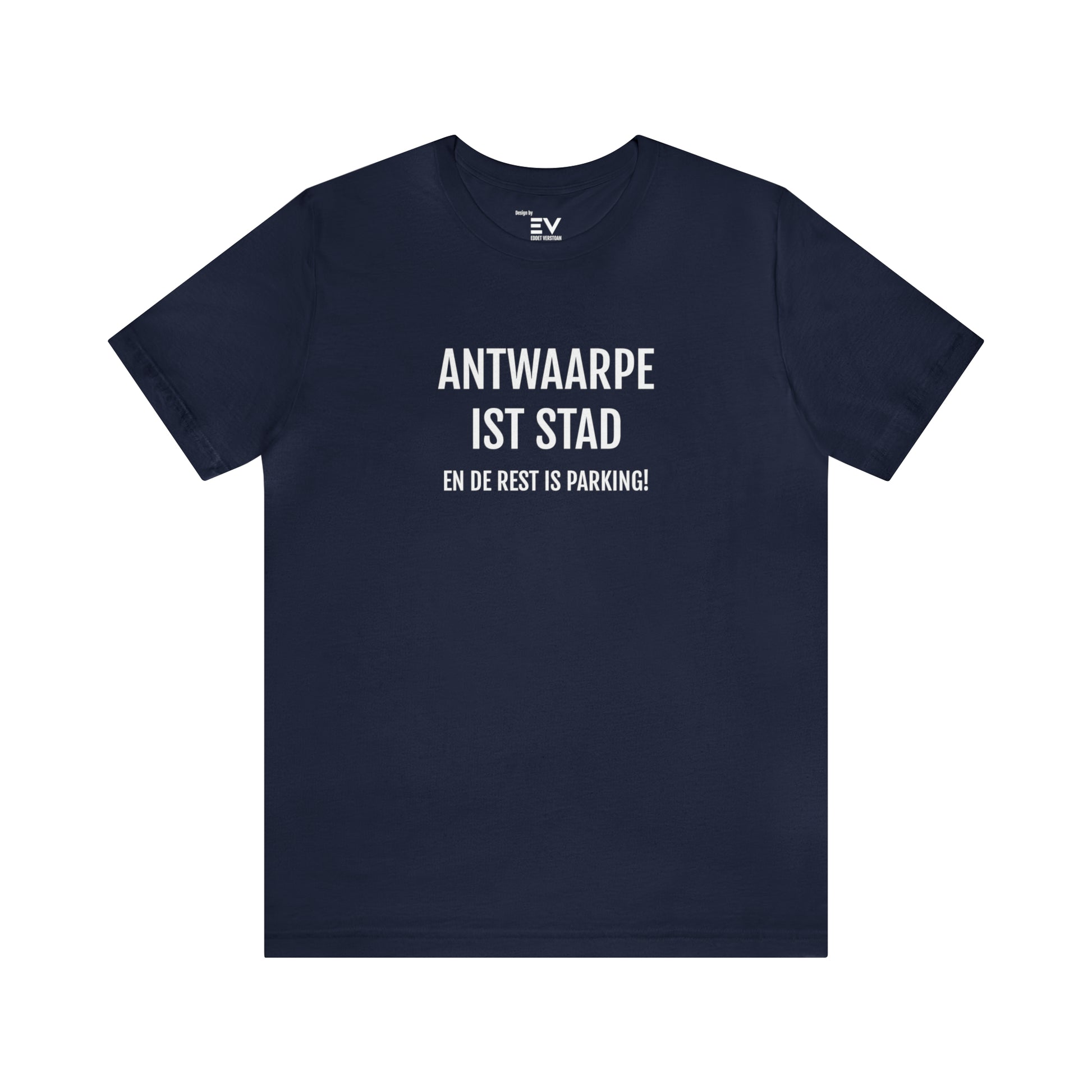 Blauw T-Shirt met humoristische Antwerpse uitspraken voor een stijlvolle look