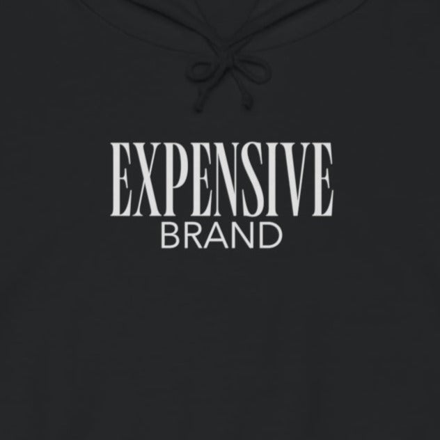 Expensive brand hoodie | Zwart | Kleding met humor | Unisex