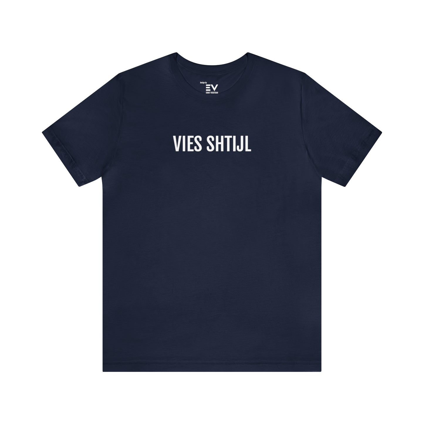 T-shirt met Vies Shtijl opdruk in het Limburgse dialect uit Genk beter bekent als citétaal