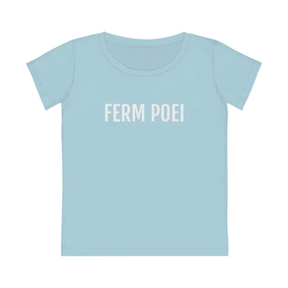 Lichtblauwe dialect t-shirt voor dames - Ferm poei