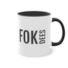 FOK DEES | Tweekleurige keramische dialect mok met tekst | 325 ml.