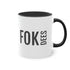 FOK DEES | Tweekleurige keramische dialect mok met tekst | 325 ml.