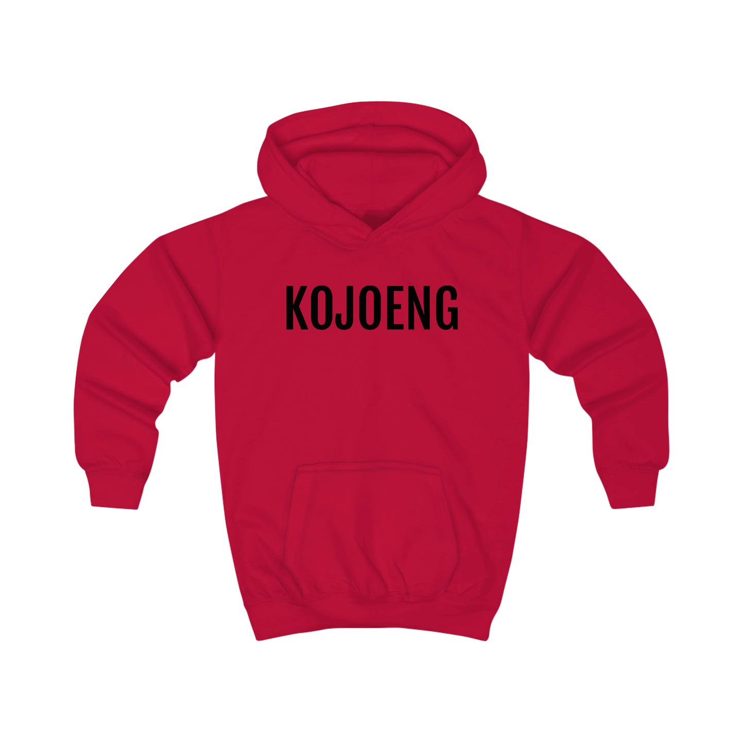 Koop je KOJOENG Hoodie in rood met dialect: laat de Oost-Vlaamse stijl los op je Mini Trendsetter!