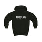 Rock met de KOJOENG Hoodie in Dialect- Black: Oost-Vlaamse Coolness voor je Mini Rebel