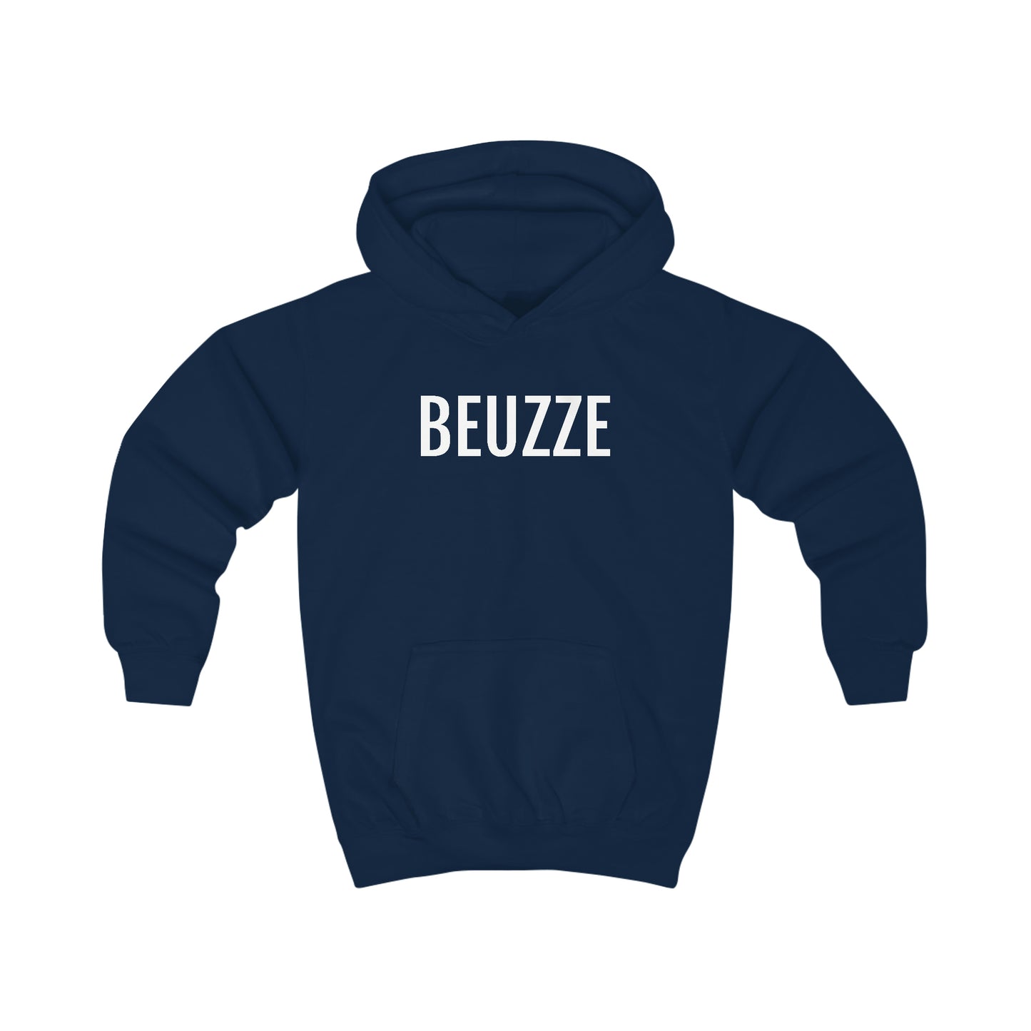 Marine blauwe hoodie met grappige opdruk uit Brussel