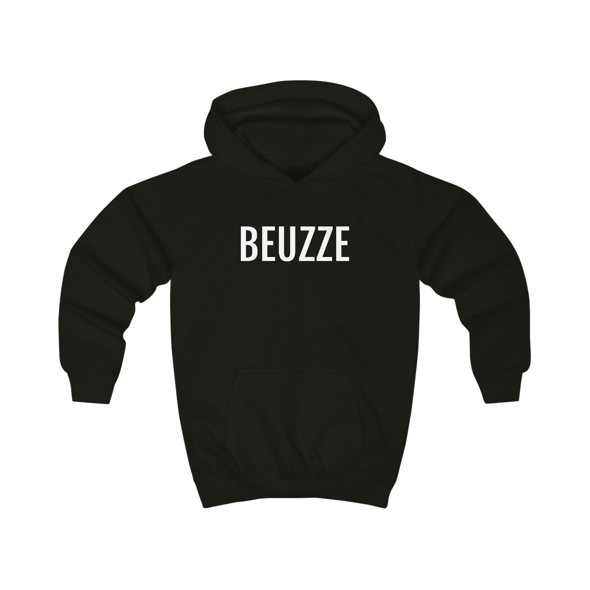 Zwarte Beuzze hoodie voor kinderen in Brussels dialect