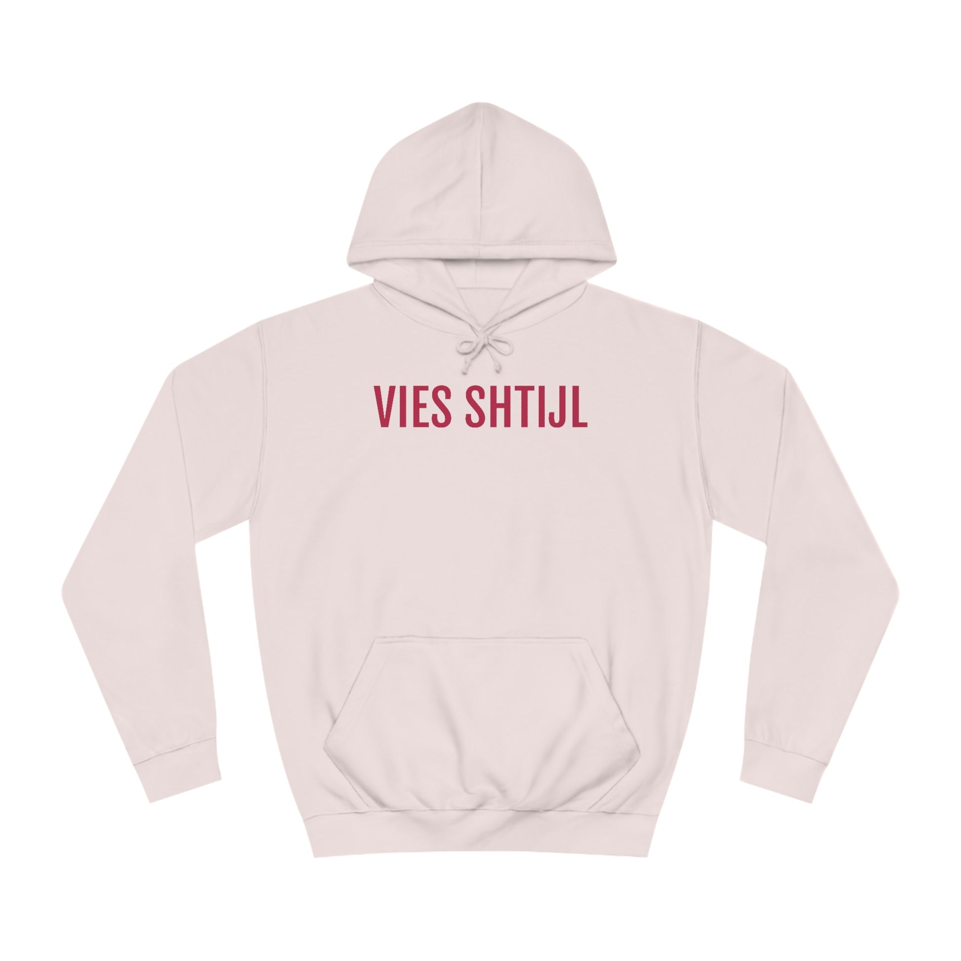 Roze design hoodie uit Limburg met opdruk in Viva magenta. Kleur van 2023